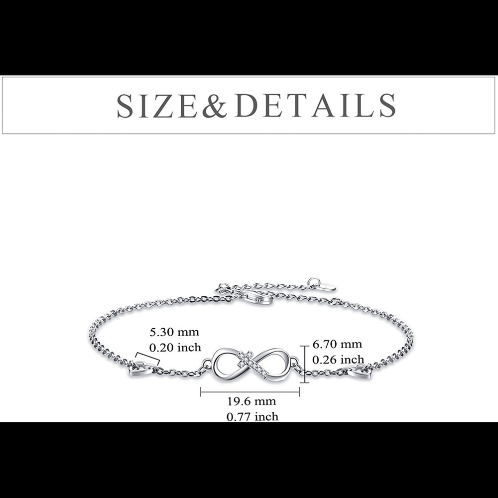 S925Sterling Silver Adjustable Foot Ankle Bracelet